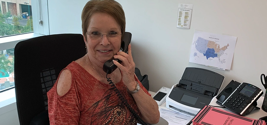 Sheila at Her Desk